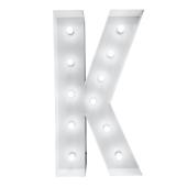 4ft Metal Light Up Marquee Letters “K” - White