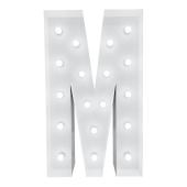 4ft Metal Light Up Marquee Letters “M” - White