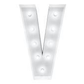 4ft Metal Light Up Marquee Letters “V” - White