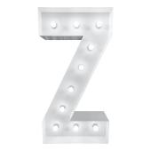 4ft Metal Light Up Marquee Letters “Z” - White