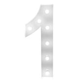 4ft Metal Light Up Marquee Number “1” - White