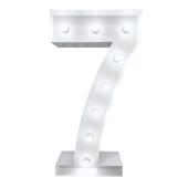 4ft Metal Light Up Marquee Number “7” - White