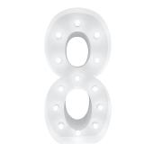 4ft Metal Light Up Marquee Number “8” - White