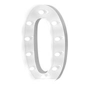 4ft Metal Light Up Marquee Number “0” - White