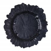 Glass Reef Charger Plate 13" - 8 Pack - Black