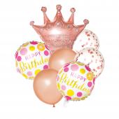 Royal Birthday Balloon Bouquet - Rose Gold