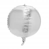8" 4D Sphere Mylar Balloon 24pc/bag - Silver