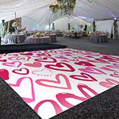 Premium Vinyl Dance Floor Wrap Custom Size - Valentines Day Rosa