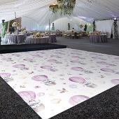 Premium Vinyl Dance Floor Wrap Custom Size - Girls Birthday Hot Balloons