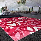 Premium Vinyl Dance Floor Wrap Custom Size - Valentines Day Flutter Love