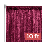 Premade Velvet Backdrop Curtain Panel - 10ft Long x 52in Wide - Burgundy