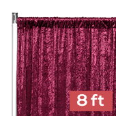 Premade Velvet Backdrop Curtain Panel - 8ft Long x 52in Wide - Burgundy