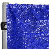 Royal Blue Sequin Backdrop Curtain w/ 4" Rod Pocket by Eastern Mills - 8ft Long x 4.5ft Wide