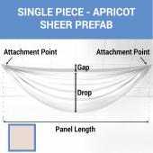 Single Piece - Apricot Cream Sheer Prefabricated Ceiling Drape Panel - Choose Length and Drop!