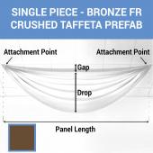 Single Piece - Bronze Crushed Taffeta Prefabricated Ceiling Drape Panel - Choose Length and Drop!