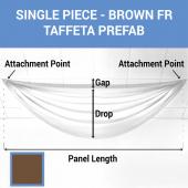 Single Piece - Brown Taffeta Prefabricated Ceiling Drape Panel - Choose Length and Drop!