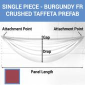 Single Piece - Burgundy Crushed Taffeta Prefabricated Ceiling Drape Panel - Choose Length and Drop!