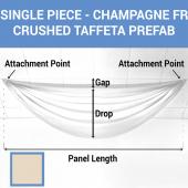 Single Piece - Champagne Crushed Taffeta Prefabricated Ceiling Drape Panel - Choose Length and Drop!