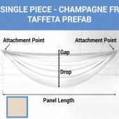 Single Piece - Champagne Taffeta Prefabricated Ceiling Drape Panel - Choose Length and Drop!