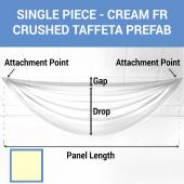 Single Piece - Cream Crushed Taffeta Prefabricated Ceiling Drape Panel - Choose Length and Drop!