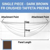 Single Piece - Dark Brown Crushed Taffeta Prefabricated Ceiling Drape Panel - Choose Length and Drop!