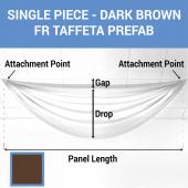 Single Piece - Dark Brown Taffeta Prefabricated Ceiling Drape Panel - Choose Length and Drop!
