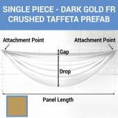 Single Piece - Dark Gold Crushed Taffeta Prefabricated Ceiling Drape Panel - Choose Length and Drop!