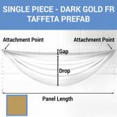 Single Piece - Dark Gold Taffeta Prefabricated Ceiling Drape Panel - Choose Length and Drop!