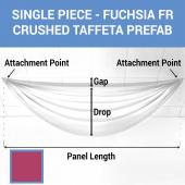 Single Piece - Fuchsia Crushed Taffeta Prefabricated Ceiling Drape Panel - Choose Length and Drop!