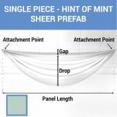 Single Piece - Hint of Mint Sheer Prefabricated Ceiling Drape Panel - Choose Length and Drop!