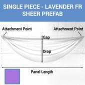 Single Piece -Lavender FR Sheer Prefabricated Ceiling Drape Panel - Choose Length and Drop!