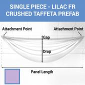 Single Piece - Lilac Crushed Taffeta Prefabricated Ceiling Drape Panel - Choose Length and Drop!
