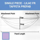 Single Piece - Lilac Taffeta Prefabricated Ceiling Drape Panel - Choose Length and Drop!