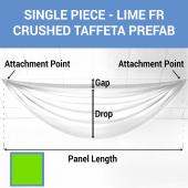 Single Piece - Lime Crushed Taffeta Prefabricated Ceiling Drape Panel - Choose Length and Drop!