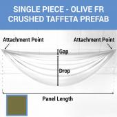 Single Piece - Olive Crushed Taffeta Prefabricated Ceiling Drape Panel - Choose Length and Drop!