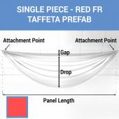 Single Piece - Red Taffeta Prefabricated Ceiling Drape Panel - Choose Length and Drop!