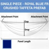 Single Piece - Royal Blue Crushed Taffeta Prefabricated Ceiling Drape Panel - Choose Length and Drop!