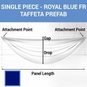 Single Piece - Royal Blue Taffeta Prefabricated Ceiling Drape Panel - Choose Length and Drop!