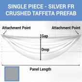 Single Piece - Silver Crushed Taffeta Prefabricated Ceiling Drape Panel - Choose Length and Drop!