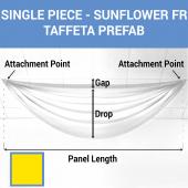 Single Piece - Sun Flower Taffeta Prefabricated Ceiling Drape Panel - Choose Length and Drop!