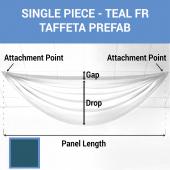 Single Piece - Teal Taffeta Prefabricated Ceiling Drape Panel - Choose Length and Drop!