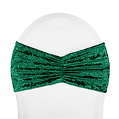 Premade Velvet Ruffle Stretch Chair Band - Emerald Green