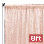 Premade Velvet Backdrop Curtain 8ft Long x 52in Wide in Blush/Rose Gold