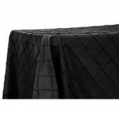Pintuck Taffeta 90" x 132" Tablecloth - Black