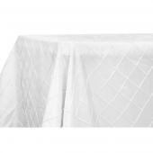 Pintuck Taffeta 90" x 132" Tablecloth - White