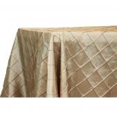 Pintuck Taffeta 90" x 132" Tablecloth - Champagne