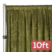 Premade Velvet Backdrop Curtain 10ft Long x 52in Wide in Olive Green