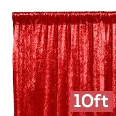 Premade Velvet Backdrop Curtain 10ft Long x 52in Wide in Red
