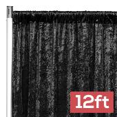 Premade Velvet Backdrop Curtain 12ft Long x 52in Wide in Black
