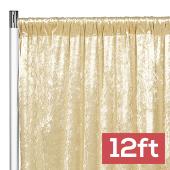 Premade Velvet Backdrop Curtain 12ft Long x 52in Wide in Champagne